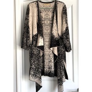 NIPON BOUTIQUE Black and Off White Front Flap Sweater